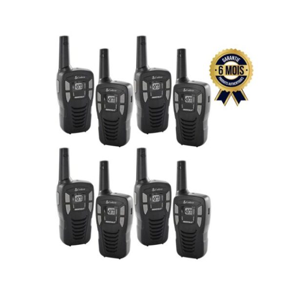 Cobra CX112 - Talkie-walkie - 16 milles - 22 canaux FRS/GMRS - Radios bidirectionnelles - Lot de 8 - 6 Mois
