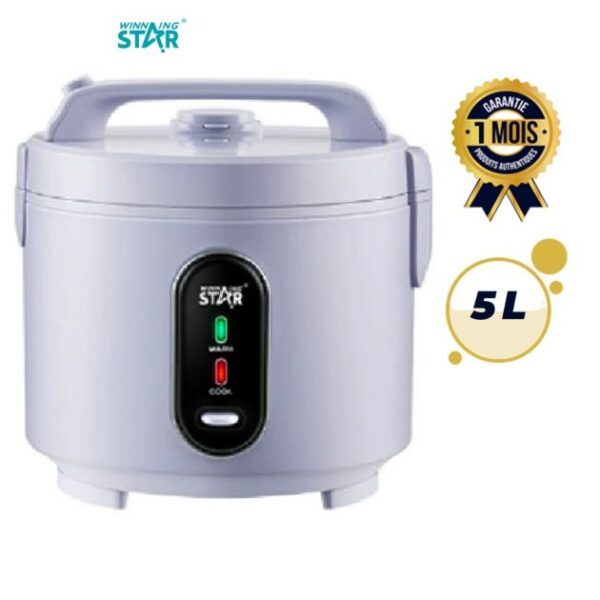 Cuiseur à riz électrique WINNING STAR 5 litres - ST-9513 - 900W - Multi-cuiseur avec maintien au chaud automatique - Extérieur plastique - 6 mois