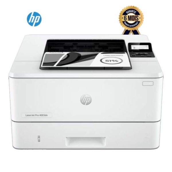 Imprimante laser monochrome – HP LaserJet Pro 4003dn – 40 ppm – Recto verso – 1200 x 1200 ppp – USB/Réseau – Écran LCD – Compatible Windows/Mac/Android/iOS – Garantie 6 mois