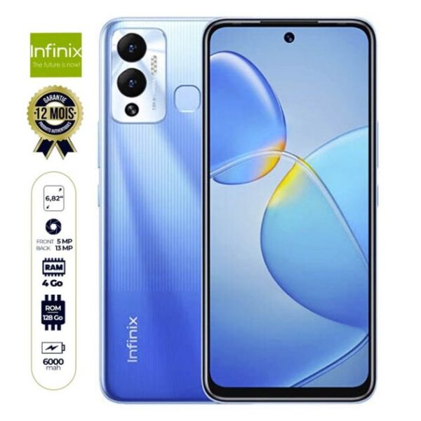 Infinix Hot 12 Play - 128 Go/4Go RAM - 6.82" - 13MP/8MP - 1 Nano SIM - 6000mAh - 12 mois de garantie