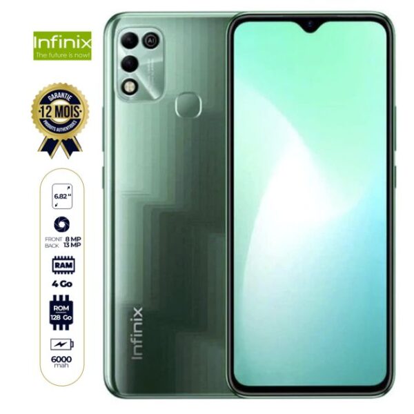 Infinix Hot 11 Play - 128Go/4Go RAM - 6.82'' - 13MP/8MP - 6000mAh - 12 mois