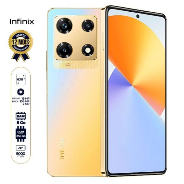 Infinix Note 30 Pro - 256Go/8Go RAM - 6.78'' - 108MP+2MP/16MP - 5000mAh - 12 Mois