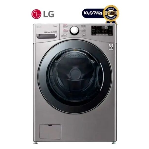 Machine à laver Séchante LG - Lavante 10.5Kg /Séchante 7kg - F4V5RGP2T - Gris - 12 mois