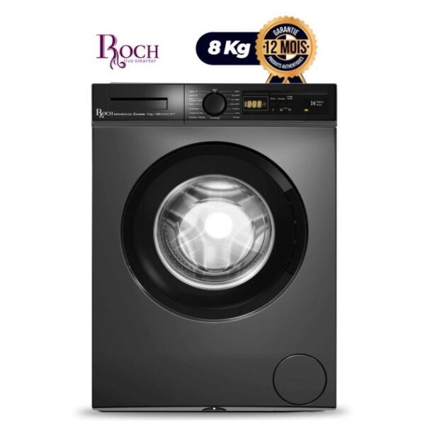 Machine à laver automatique Roch Inverter - 8Kg - RWM- 80SI-H-(N) - 8Kg - Classe énergétique A+++ - Gris  12 mois