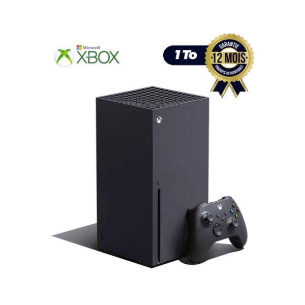 Microsoft Xbox Series X - Console Ultra HD 8K - AMD Ryzen Zen 2 - AMD RDNA 2 12.15 TFLOPs - 16 Go GDDR6 - SSD 1 To - Son Dolby Digital 5.1 - 12 Mois (Livré entre 3 - 5 jours )