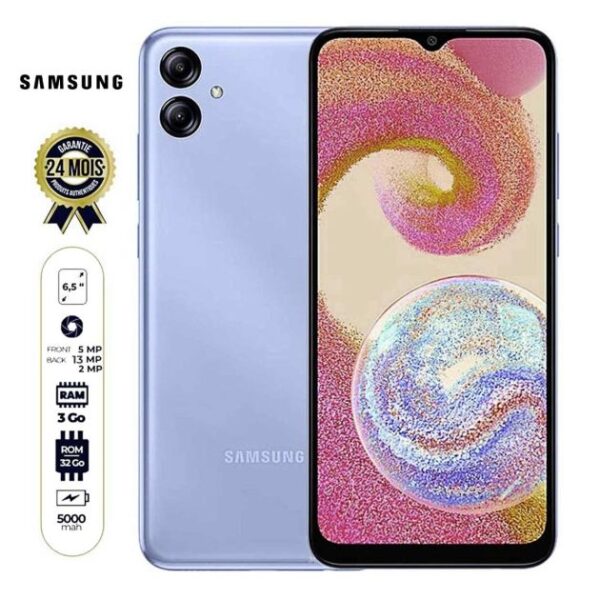 Samsung Galaxy A04E - ( SM-A042F/DS) - 64Go/3Go - 6,5” - 13MP+2MP/5MP - 2 Sim - 5000mAh - 24 Mois