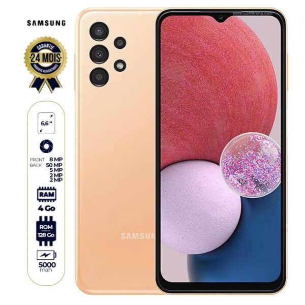 Samsung Galaxy A13 - 128Go/4Go RAM - 6.6" - 2 SIM - 50MP/8MP - 5000mAh - 24 mois de garantie + Ecouteur offert