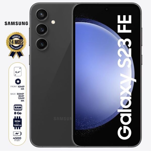 Samsung Galaxy S23 FE - 128Go/8 Go RAM - 6.4" - Dual Nano-SIM - 50MP+8MP+12MP/10MP - 4500mAh - Garantie 24 Mois