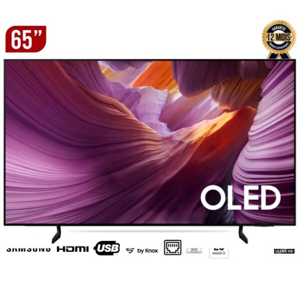 SMART TV Samsung Vision AI 65" QA65S85F – OLED 4K – OLED HDR – Processeur NQ4 AI Gen2 – One UI Tizen – Design Slim – Series 8 (2025) – Garantie 12 Mois