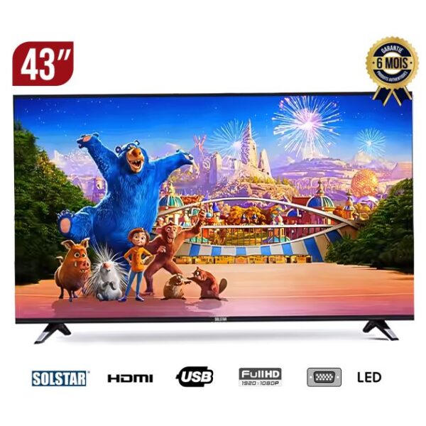 TV Smart Solstar 43 pouces -43AS7200SS - Full HD- Garantie 6 Mois