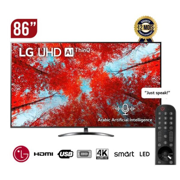 TV Smart LG UHD 4K 86 pouces - 86UQ90006LC - 4K ThinQ - Garantie 12 mois