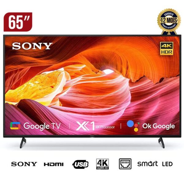 TV Smart Sony 65 Pouces - KD-65X75K - 4K Ultra HD - Android TV - HDR Dolby Vision - Wi-Fi - Noir - Garantie 12 Mois