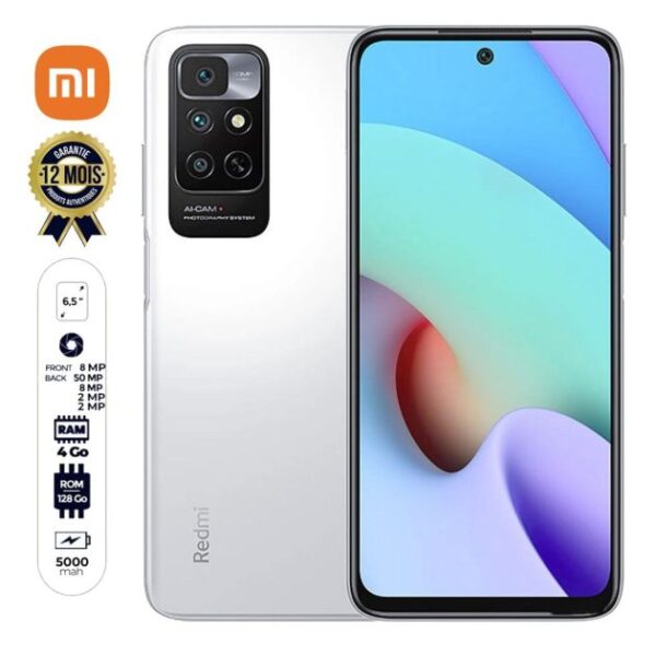 Xiaomi Redmi Note 11 - 128Go/4Go RAM - 6.5'' - 50MP/8MP - 5000mAh - 12 mois