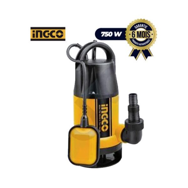 Pompe Submersible pour Eaux Usées 750W 1.0HP de 7 Mètre - INGCO SPD7508