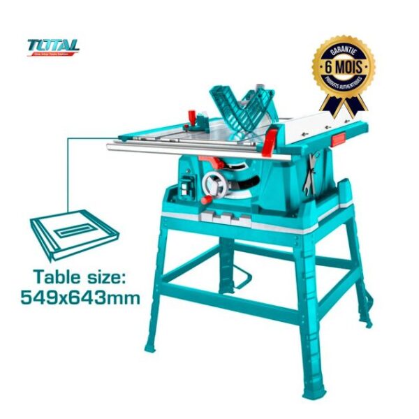 Scie sur table TOTAL TS526043 - 254 mm - 2600W - 4800 tr/min - 6 Mois