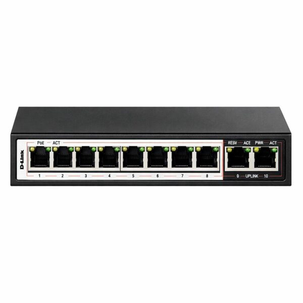 Switch D-LINK DES-F1010P-E-B Avec 8 ports POE 96W + 2 ports UPlink