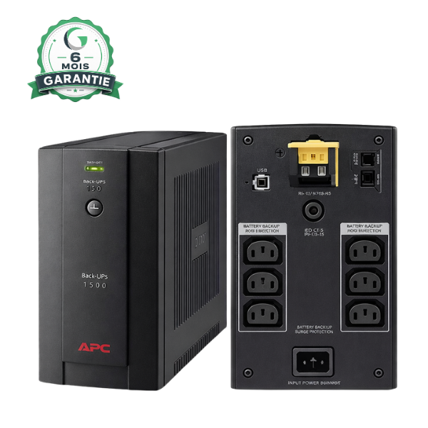 Onduleur APC Back‑UPS 1500VA – alimentation de secours fiable pour serveurs et équipements réseau