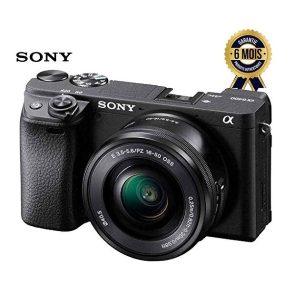 Appareil Photo Panoramique - Sony Alpha 6400 - APS-C - Avec objectif 16-50 mm f/3.5-5.6 - Power-Zoom - Ecran tactile LCD 3" - Viseur OLED - Vidéo Ultra HD HDR - 6 Mois