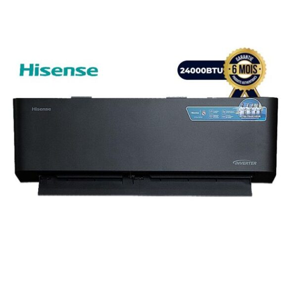 Climatiseur Split Inverter - Hisense - AS-24TW4SLUHB00 - 24000 BTU - 3 CV - Noir Black Edition - Économie d'Énergie - Gaz R410A- 6mois de garantie