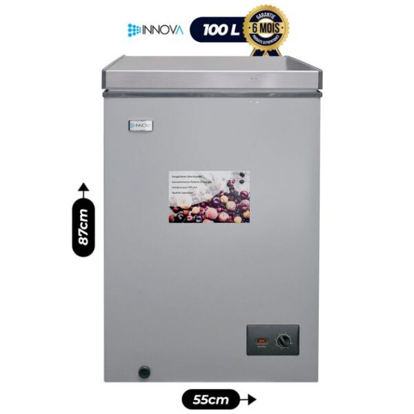 Congélateur Coffre - Innova - In-159 - 100 Litres - Gris Fonce - Garantie 06 Mois