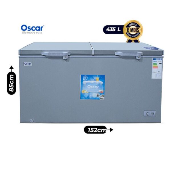 Congélateur Coffre - OSCAR - OSC-550 - 435 Litres - A+ - Gris - Garantie 6 Mois