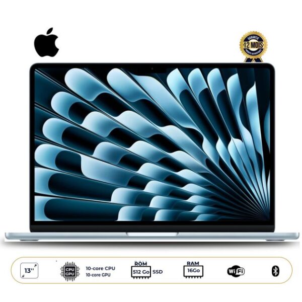 MacBook Air M1 - 256Go SSD/8Go RAM - 13.3'' - Puce Apple M1 - macOS - 12 mois de garantie