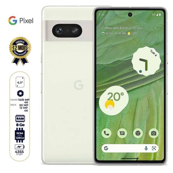 Google Pixel 7a - 128Go/8Go RAM - 6.1'' - 64MP+13MP/13MP - 4385mAh - 12 mois