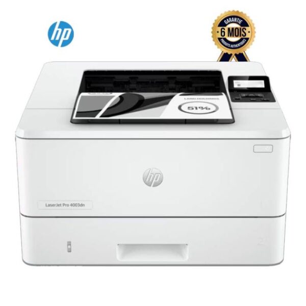 Imprimante laser monochrome – HP LaserJet Pro 4003dn – 40 ppm – Recto verso – 1200 x 1200 ppp – USB/Réseau – Écran LCD – Compatible Windows/Mac/Android/iOS – Garantie 6 mois