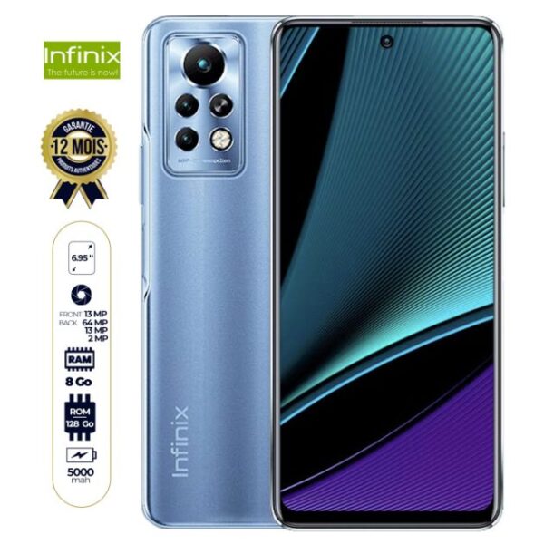 Infinix Note 11 Pro - 128Go/8Go - 6.95'' - 64MP+13MP+2MP/16MP - 5000mAh - 12 mois