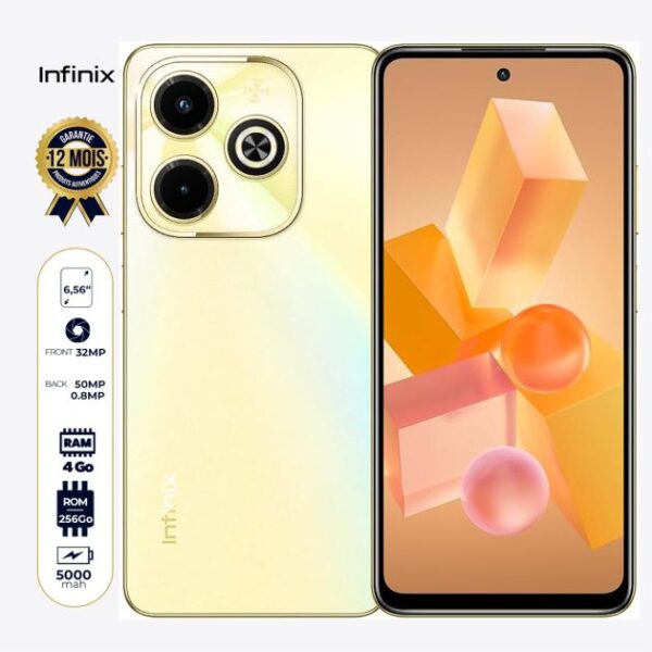 Infinix Hot 40i - 128Go/4Go RAM - 6.56'' - 50MP/32MP - 5000mAh - 12 mois