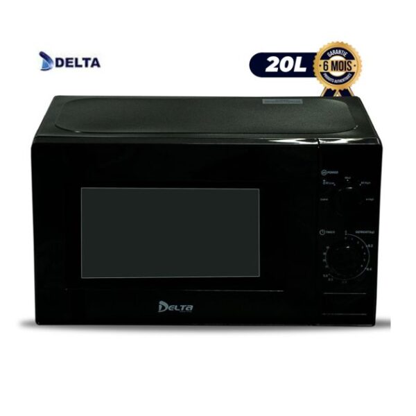 Micro-ondes Delta 20L - DLMWO-2025SM - Dégivrage Intelligent et 5 Puissances - 700W - Noir - Garantie 3 mois