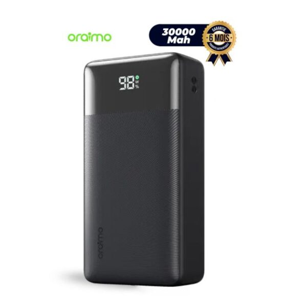 Powerbank - Oraimo - PowerNova Q31 OPB-P7300Q - 30000mAh - Charge Rapide 22.5W - Power Delivery 20W - Écran LED Digital - Multi-protections AniFast - Garantie 06 Mois