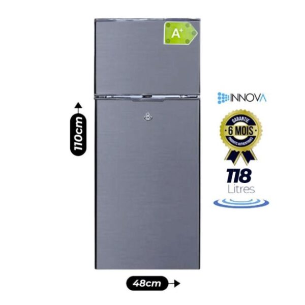 Réfrigerateur double battant Innova - IN-190 - 118L - Économique (A+) - Gris - 06 mois