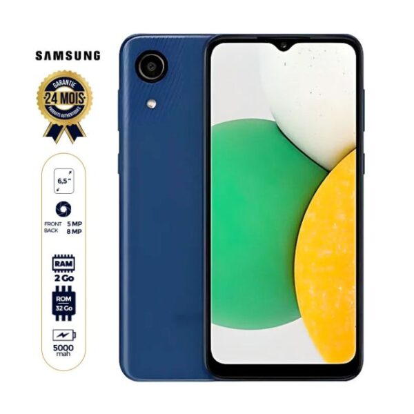 Samsung Galaxy A03 Core - 32Go/2Go - 6.5 pouces - 5000mAh - 24 mois