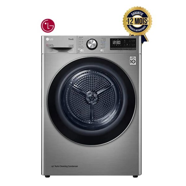 Sèche-linge LG - Type à condensation - 9 kg - LG-RH90V9PV8N - Diagnostic intelligent - GRIS - 12 mois