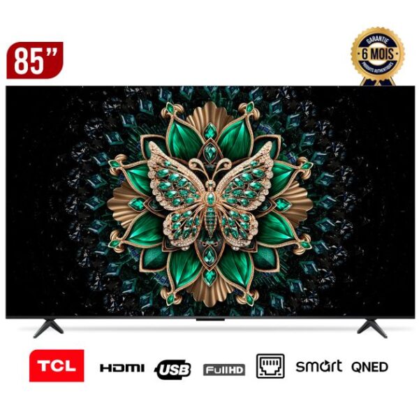 SMART TV TCL 85 pouces – 85P7K – 4K UHD – Dolby Vision – Design élégant - Google TV - Garantie 6 mois