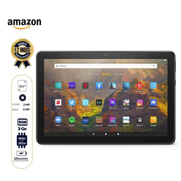 Tablette Amazon Fire HD 10 13th Gen - 32Go - 3Go RAM - 10.1 pouces - 5MP/2MP - Avec Alexa - Garantie 12 Mois