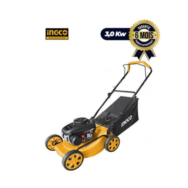 Tondeuse à Gazon à Essence 3000W - INGCO GLM141181 - Jaune/Noir - 06 mois de garantie