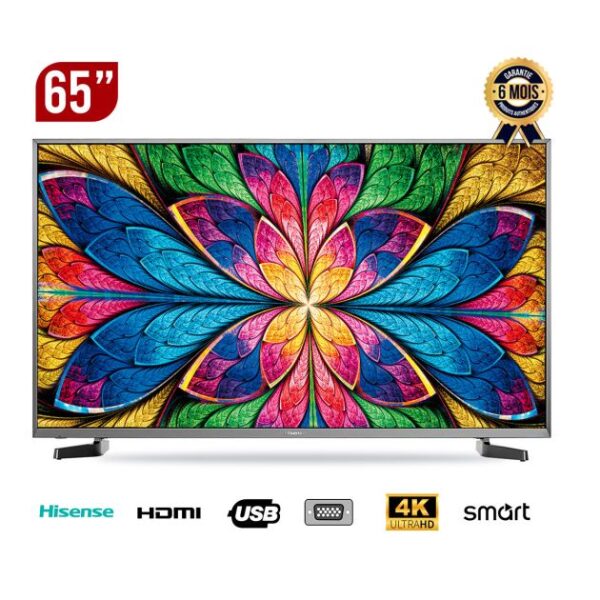 TV Smart Hisense - 65'' UHD 4K VIDAA - 65Q6 - Noir - Garantie 6 mois