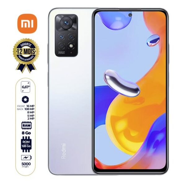 Xiaomi Redmi Note 11 Pro -128 Go/8Go RAM - 6.67" - 2 SIM - 108MP - 5000mAh - Version Globale - Garantie 12 mois